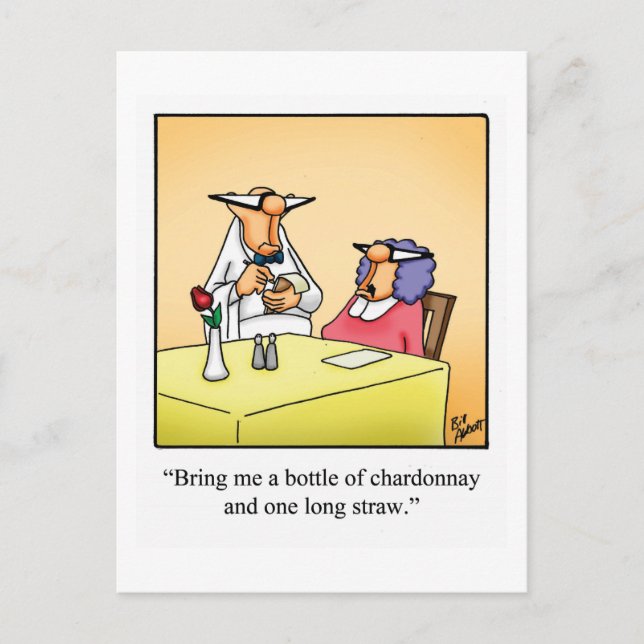 Teckenkort "Spectickles" för Vin Vykort (Framsida)