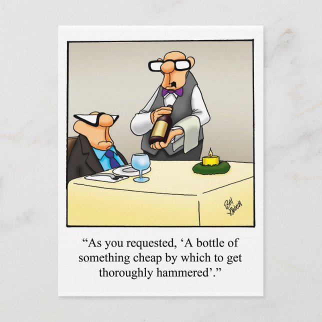 Teckenkort "Spectickles" för Vin Vykort (Framsida)