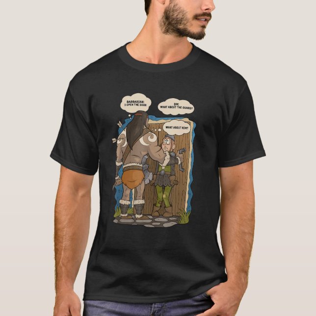 Teckenroll för Barbarian Player spelar för att spe T Shirt (Framsida)