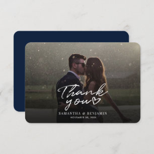 Teckenskrivet Bröllop-foto-tackkort Tack Kort