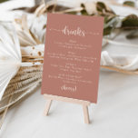 Teckenskylt för Terracotta Bröllop Drinks Menu Poster<br><div class="desc">Det här kammusslet för terracotta bröllop-drycker är perfekt för ett rustiskt bröllop. Den enkla utformningen och utformningen av eleganten har skripttypografin klassisk och finare.</div>