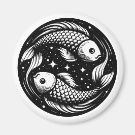 Teckenskylt Pisces Fish Carp Swimming Symbol Magnet