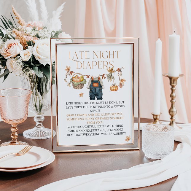 Teckenskylt Pumpkin Rustic Baby Shower Poster (Skapare uppladdad)