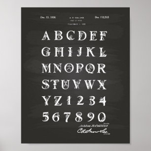 Teckensnitt 1938: Patent Art Chalkboard Poster