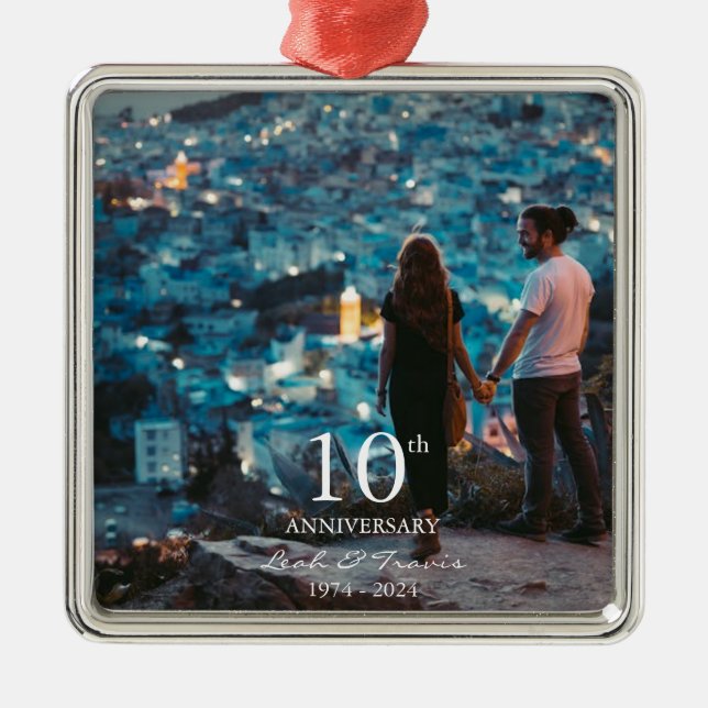 Teckensnitt för anpassningsbar med bröllop-chic, å julgransprydnad metall (Framsidan)