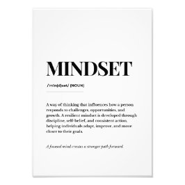 Teckensnitt för definition av mindset-utskrift fototryck
