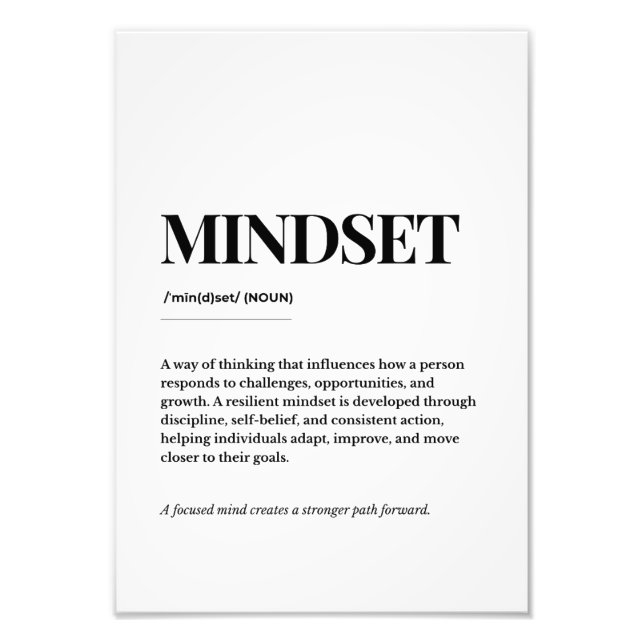 Teckensnitt för definition av mindset-utskrift fototryck (Framsidan)