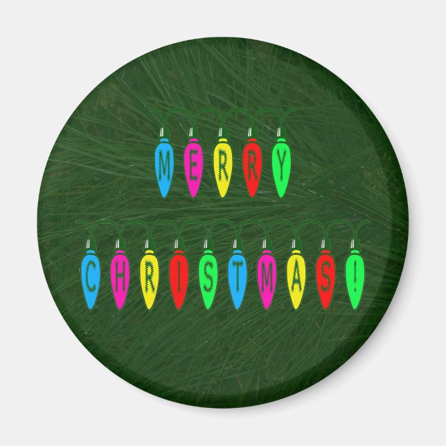 Teckensnitt för färglöst God jul Ljus Magnet (Framsidan)