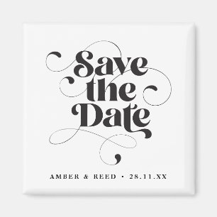 Teckensnitt för Finare Elegant Spara datum Magnet