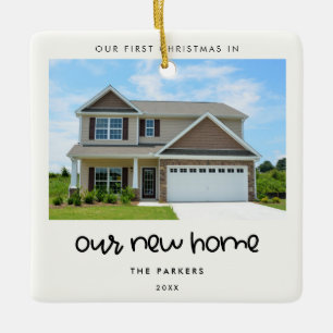 Teckensnitt för ljus - första jul i vårt nya hem julgransprydnad keramik