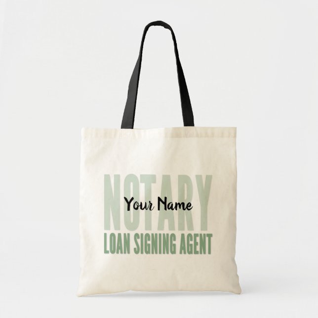 Teckensnitt för notary Loan Signing Agent Grönt An Tygkasse (Framsidan)