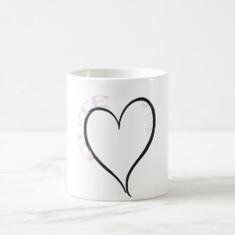 Teckensnitt för Rosa av ljus men Psycho Black Hear Kaffemugg