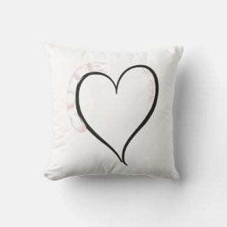 Teckensnitt för Rosa av ljus men Psycho Black Hear Kudde
