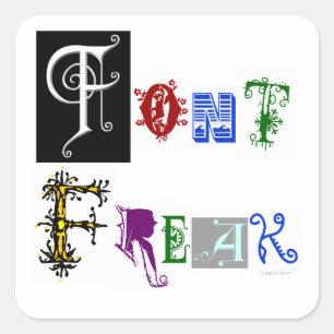Teckensnitt Freak Funny typografi - uppspelning Fyrkantigt Klistermärke