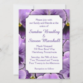 Teckensnitt gömt Lila Pansy-bröllopsinbjudan Inbjudningar