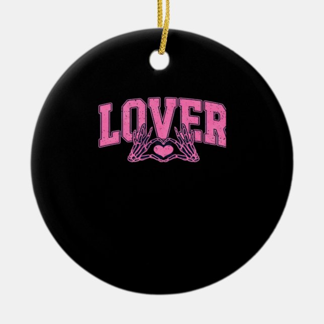 Teckensnitt med Händer Classic Julgransprydnad Keramik (Framsidan)