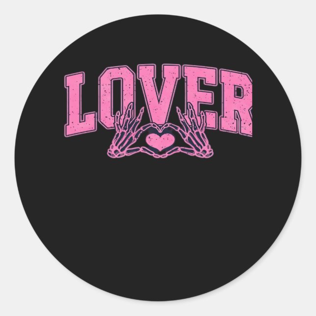 Teckensnitt med Händer Classic Runt Klistermärke (Framsida)