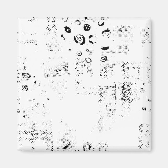 teckensnitt, musik, enfärgad, cirkel, mönster, mon magnet (Framsidan)