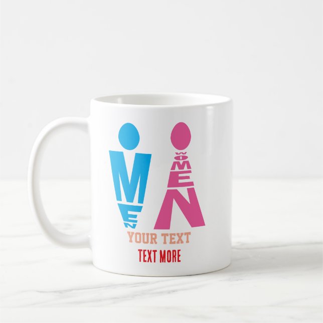 Teckensnittikon för män och kvinnor kaffemugg (Vänster)