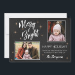 TeckensnittsmERRY för Chalkboard-pensel och BRIGHT Julkort<br><div class="desc">TeckensnittsmERRY för Chalkboard-pensel och BRIGHT två Photos-Helgdag Card. Bakgrund och utrymme för 2 bilder med MERRY och BRIGHT skrivet med penselteckensnitt. Skicka ut till familj och vänner den här eleganten,  ett enkelt helgdag för färgkort. Kan anpassas helt. Om du vill ha fler anpassningar kan du kontakta mig på mypaperlove2021@gmail.com</div>
