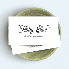 Teckensnittsstjärnor för Cute Black och White Visitkort