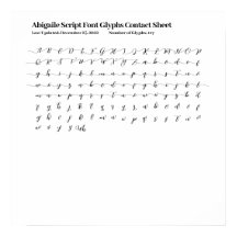 Teckensnittstecken för Abigaile-skript som kontakt