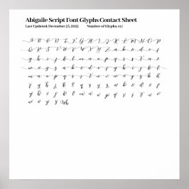 Teckensnittstecken för Abigaile-skript som kontakt Poster