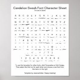 Teckensnittstecken för Candelion Lakan för Zazzle- Poster