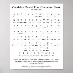 Teckensnittstecken för Candelion Lakan för Zazzle- Poster
