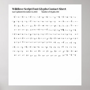 Teckensnittstecken för Wildlove Script som kontakt Poster