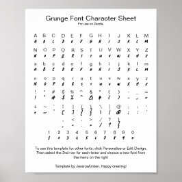 Teckensnittstecken Lakan för Zazzle Poster