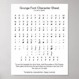 Teckensnittstecken Lakan för Zazzle Poster