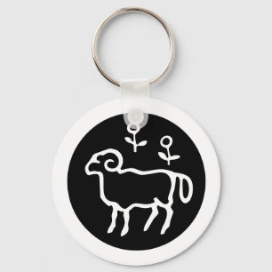 Teckensnittszodiac: ARIES + Färg & Ideas Nyckelring