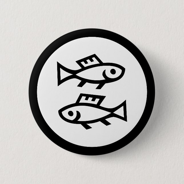 Teckensnittszodiac: PISCES + Färg & Ideas Knapp (Framsida)