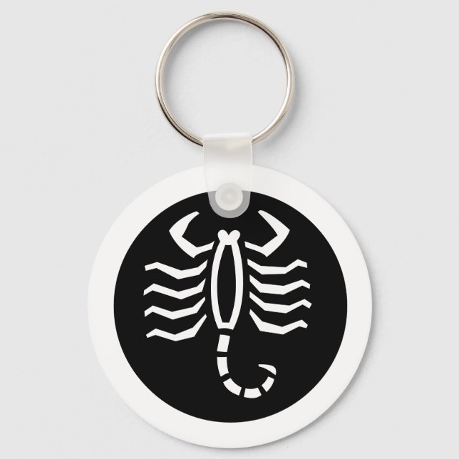 Teckensnittszodiac: SCORPIO + Färg & Ideas Nyckelring (Framsida)