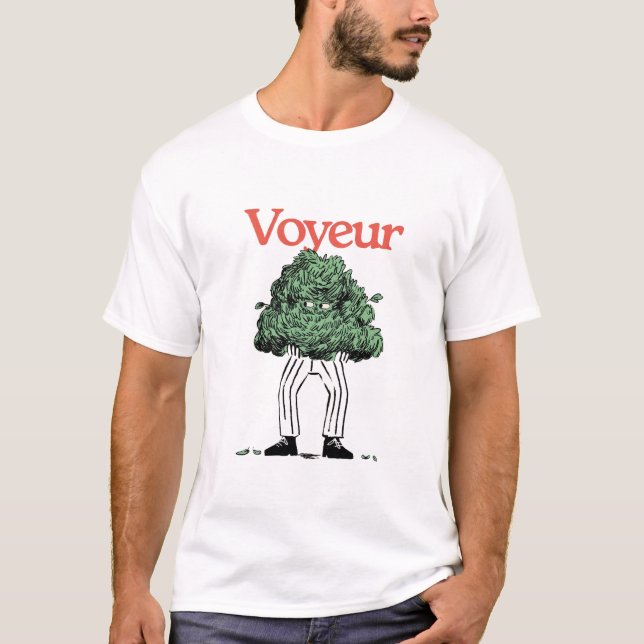 Teckensökning med blyg ögon T Shirt (Framsida)