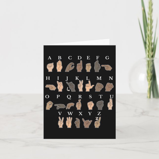 Teckenspråk Asl Handgest Deaf Awareness  Kort (Framsida)