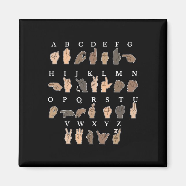 Teckenspråk ASL Handgest teckenspråk dövmedvetenhe Magnet (Framsidan)