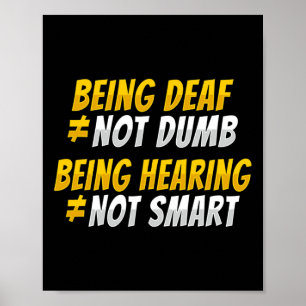 Teckenspråk handgest Deaf hörselnedsättning Medvet Poster