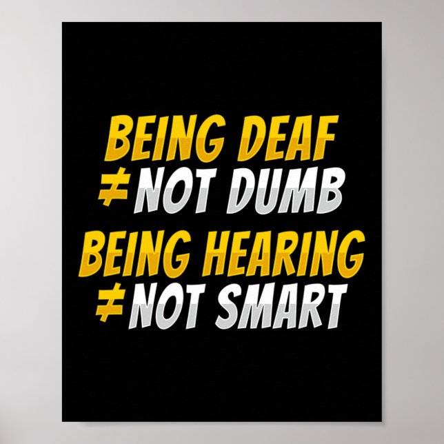 Teckenspråk handgest Deaf hörselnedsättning Medvet Poster (Framsidan)