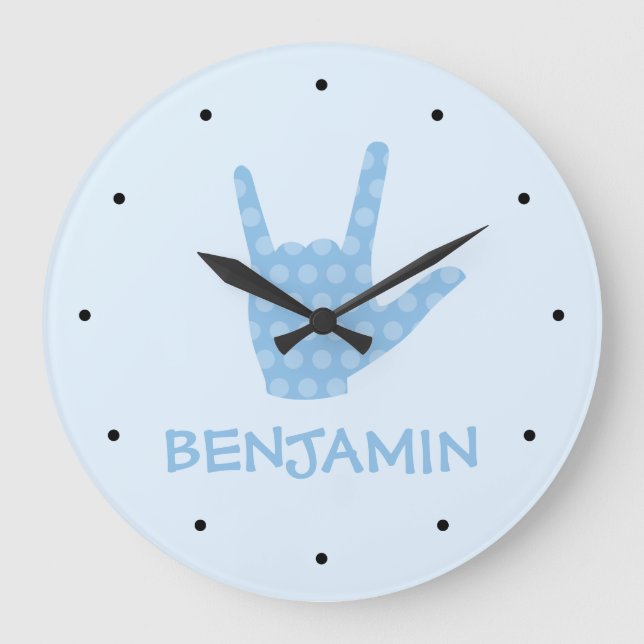 Teckenspråk Jag älskar dig Pojknamn Klocka (Framsida)