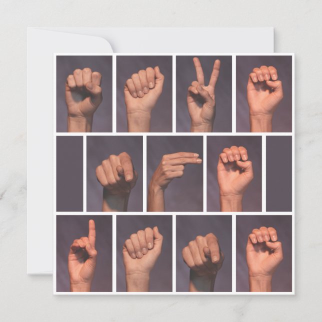 Teckenspråk Spara datumet Inbjudningar (Framsida)