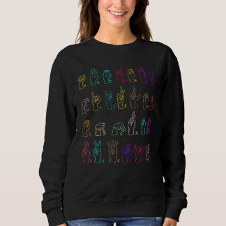 Teckenspråksalfabet för engelska Färgat alfabet T Shirt