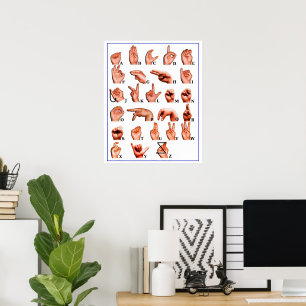 Teckenspråkstolk Amerikansk teckenspråk döv affisc Poster