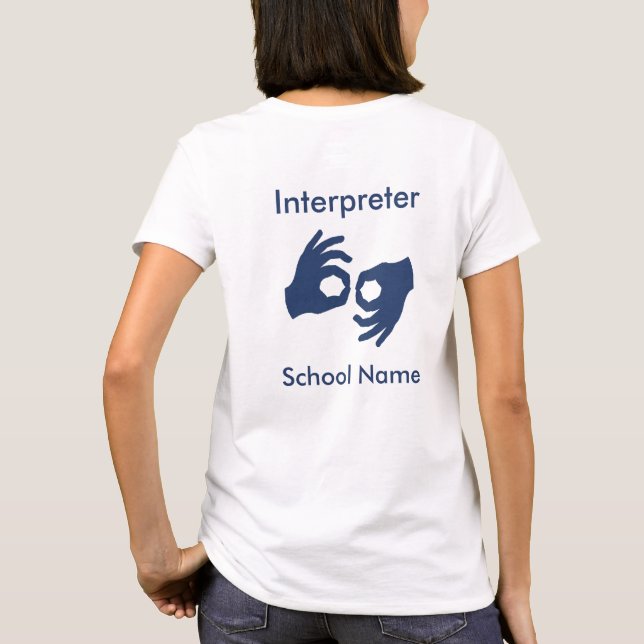 Teckenspråkstolk T-Shirt - flottblått (Baksida)