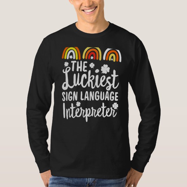 Teckenspråkstolken St Patrick' T Shirt (Framsida)