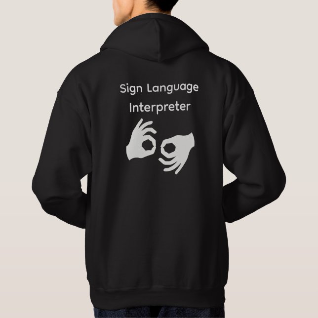 Teckenspråktolkningströja Hoodie (Baksida)