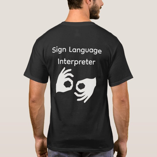 Teckenspråktolkskjorta T Shirt (Baksida)