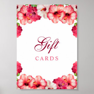 Teckenstämpel för gåvkort för tropisk Blommigt Poster