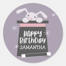 Teckenstämpel för Magic Show Flick kalas Favor Tag Runt Klistermärke